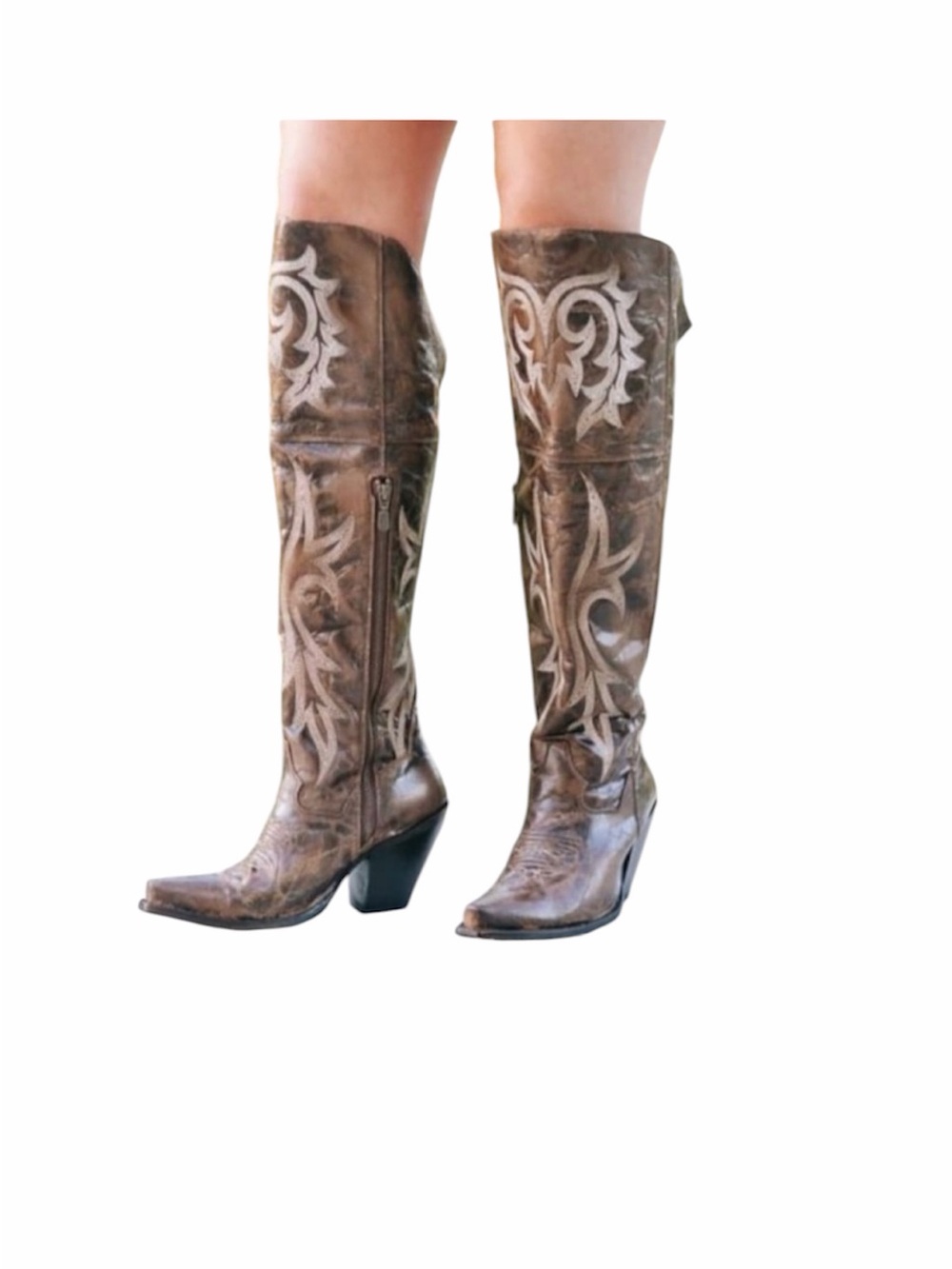 Dan Post jilted knee high western Brown Boots size 7 - Picture 9 of 9